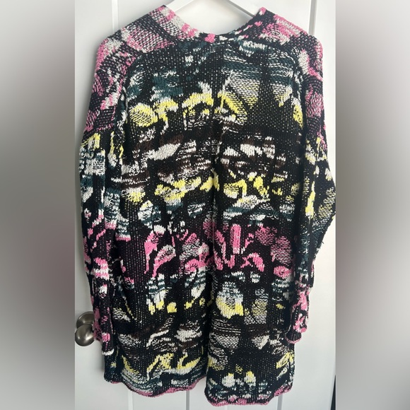 Free People XS Think Twice Cardigan Multi-Color Oversized Bohemian Hippie Boho - Picture 7 of 10